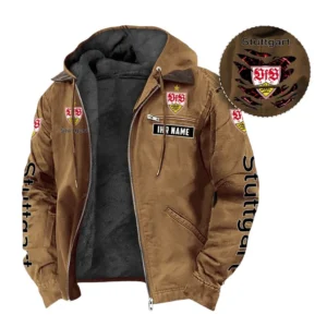 VfB Stuttgart Hoodie mit Kapuze und Flanell BDE1805092517 - Kamel
