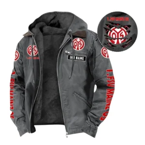1. FSV Mainz 05 Hoodie mit Kapuze und Flanell BDE1805092521 - Grau