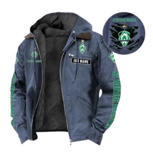 Werder Bremen Hoodie mit Kapuze und Flanell BDE1805092525 - Marineblau