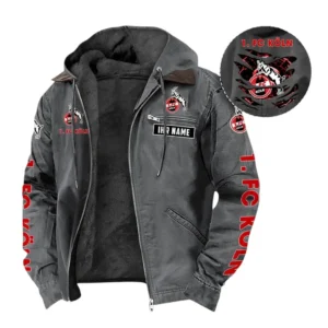 1. FC K?ln Hoodie mit Kapuze und Flanell BDE1805092530 - Grau