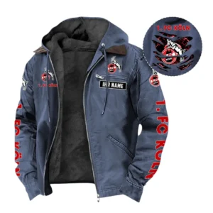 1. FC Köln Hoodie mit Kapuze und Flanell BDE1805092530 - Marineblau