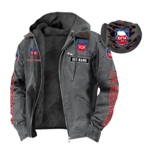 1. FC Heidenheim Hoodie mit Kapuze und Flanell BDE1805092532 - Grau