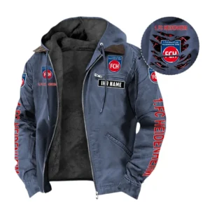 1. FC Heidenheim Hoodie mit Kapuze und Flanell BDE1805092532 - Marineblau