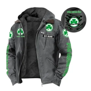 SpVgg Greuther Furth Hoodie mit Kapuze und Flanell BDE1805092535 - Grau