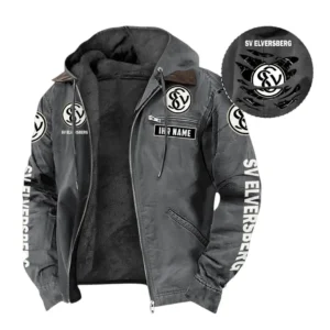SV 07 Elversberg Hoodie mit Kapuze und Flanell BDE1805092536 - Grau