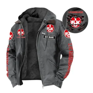 1. FC Kaiserslautern Hoodie mit Kapuze und Flanell BDE1805092537 - Grau