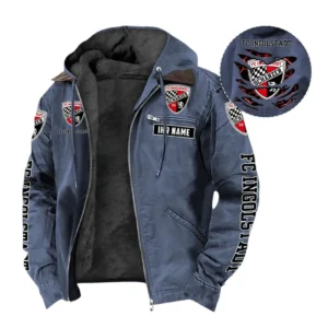 FC Ingolstadt Hoodie mit Kapuze und Flanell BDE1805092541 - Marineblau
