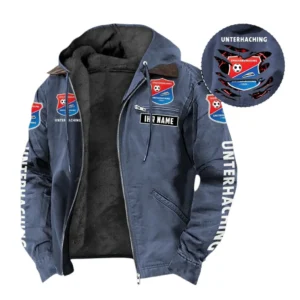 SpVgg Unterhaching Hoodie mit Kapuze und Flanell BDE1805092544 - Marineblau