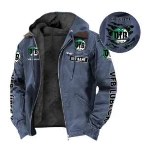 VfB Lübeck  Hoodie mit Kapuze und Flanell BDE1805092549 - Marineblau