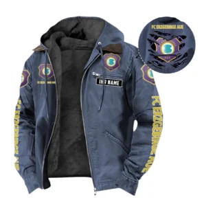 Erzgebirge Aue Hoodie mit Kapuze und Flanell BDE1805092552 - Marineblau