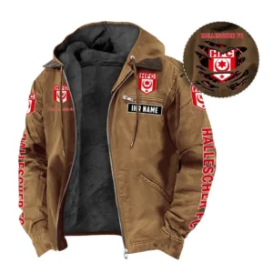 Hallescher FC Hoodie mit Kapuze und Flanell BDE1805092553 - Kamel