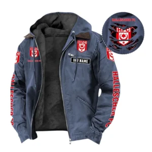 Hallescher FC Hoodie mit Kapuze und Flanell BDE1805092553 - Marineblau