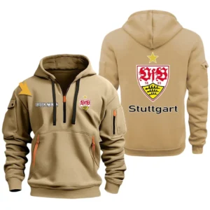 VfB Stuttgart Hoodie Reißverschluss, Kapuzenpullover mit Allover-Druck VfB Stuttgart BDE3304292513 - Khaki