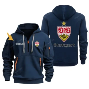 VfB Stuttgart Hoodie Reißverschluss, Kapuzenpullover mit Allover-Druck VfB Stuttgart BDE3304292513 - Marineblau