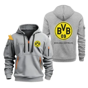 Borussia Dortmund II Hoodie Reißverschluss, Kapuzenpullover mit Allover-Druck Borussia Dortmund II BDE3304292519 - Grau