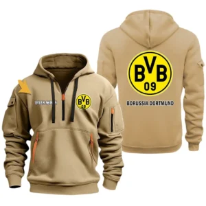 Borussia Dortmund II Hoodie Reißverschluss, Kapuzenpullover mit Allover-Druck Borussia Dortmund II BDE3304292519 - Khaki