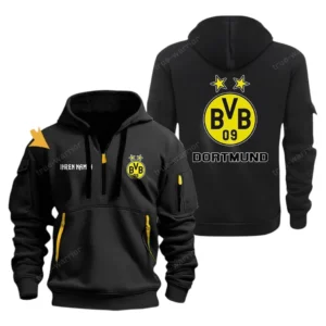 Borussia Dortmund Hoodie Reißverschluss, Kapuzenpullover mit Allover-Druck Borussia Dortmund BDE3304292521 - Schwarz