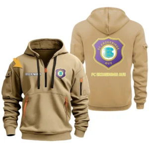 Erzgebirge Aue Hoodie Reißverschluss, Kapuzenpullover mit Allover-Druck Erzgebirge Aue BDE3304292522 - Khaki