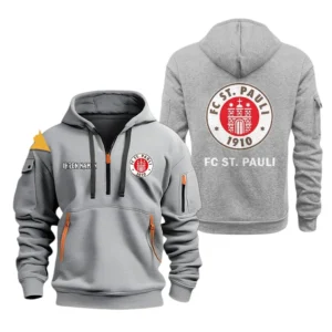 FC St. Pauli Hoodie Reißverschluss, Kapuzenpullover mit Allover-Druck FC St. Pauli BDE3304292523 - Grau