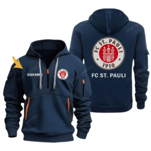 FC St. Pauli Hoodie Reißverschluss, Kapuzenpullover mit Allover-Druck FC St. Pauli BDE3304292523 - Marineblau