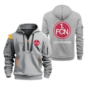 1. FC Nurnberg Hoodie Reißverschluss, Kapuzenpullover mit Allover-Druck 1. FC Nurnberg BDE3304292525 - Grau
