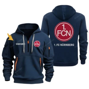 1. FC Nurnberg Hoodie Reißverschluss, Kapuzenpullover mit Allover-Druck 1. FC Nurnberg BDE3304292525 - Marineblau