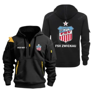 FSV Zwickau Hoodie Reißverschluss, Kapuzenpullover mit Allover-Druck FSV Zwickau BDE3304292527 - Schwarz