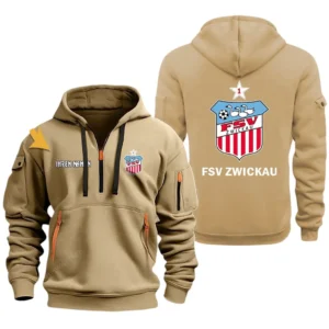 FSV Zwickau Hoodie Reißverschluss, Kapuzenpullover mit Allover-Druck FSV Zwickau BDE3304292527 - Khaki