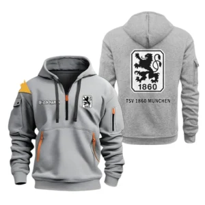 1860 Munich Hoodie Reißverschluss, Kapuzenpullover mit Allover-Druck 1860 Munich BDE3304292528 - Grau