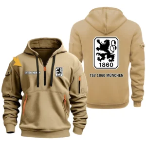 1860 Munich Hoodie Reißverschluss, Kapuzenpullover mit Allover-Druck 1860 Munich BDE3304292528 - Khaki