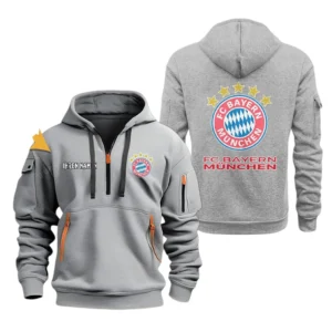 FC Bayern Munchen Hoodie Reißverschluss, Kapuzenpullover mit Allover-Druck FC Bayern Munchen BDE3304292530 - Grau