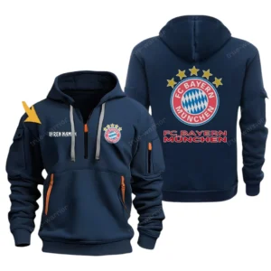 FC Bayern Munchen Hoodie Reißverschluss, Kapuzenpullover mit Allover-Druck FC Bayern Munchen BDE3304292530 - Marineblau