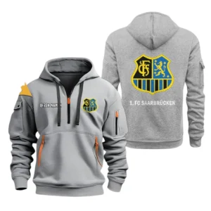 1. FC Saarbrucken Hoodie Reißverschluss, Kapuzenpullover mit Allover-Druck 1. FC Saarbrucken BDE3304292531 - Grau