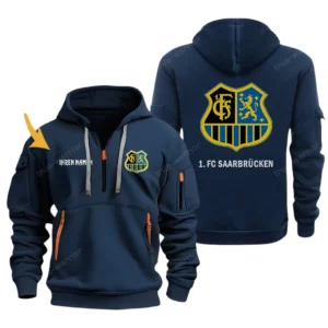 1. FC Saarbrucken Hoodie Reißverschluss, Kapuzenpullover mit Allover-Druck 1. FC Saarbrucken BDE3304292531 - Marineblau