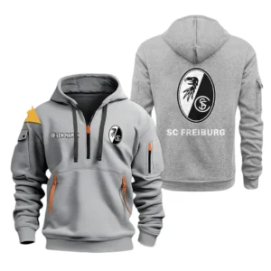 SC Freiburg II Hoodie Reißverschluss, Kapuzenpullover mit Allover-Druck SC Freiburg II BDE3304292532 - Grau