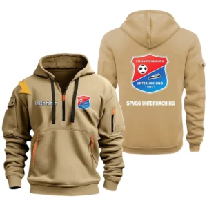 SpVgg Unterhaching Hoodie Reißverschluss, Kapuzenpullover mit Allover-Druck SpVgg Unterhaching BDE3304292537 - Khaki