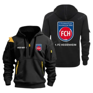 1. FC Heidenheim Hoodie Reißverschluss, Kapuzenpullover mit Allover-Druck 1. FC Heidenheim BDE3304292540 - Schwarz