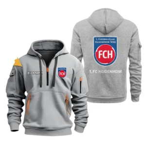 1. FC Heidenheim Hoodie Reißverschluss, Kapuzenpullover mit Allover-Druck 1. FC Heidenheim BDE3304292540 - Grau