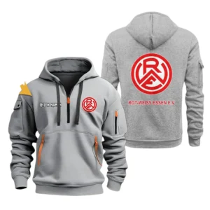 Rot-Weiss Essen e.V Hoodie Reißverschluss, Kapuzenpullover mit Allover-Druck Rot-Weiss Essen e.V BDE3304292541 - Grau