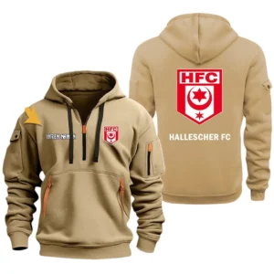 Hallescher FC Hoodie Reißverschluss, Kapuzenpullover mit Allover-Druck Hallescher FC BDE3304292542 - Khaki