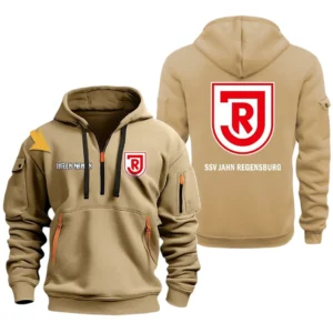 Jahn Regensburg Hoodie Reißverschluss, Kapuzenpullover mit Allover-Druck Jahn Regensburg BDE3304292544 - Khaki