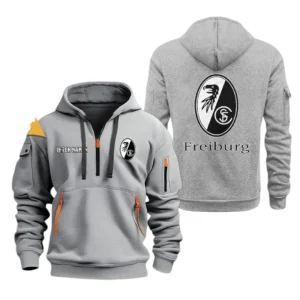 SC Freiburg Hoodie Reißverschluss, Kapuzenpullover mit Allover-Druck SC Freiburg BDE3304292545 - Grau