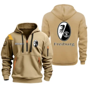 SC Freiburg Hoodie Reißverschluss, Kapuzenpullover mit Allover-Druck SC Freiburg BDE3304292545 - Khaki