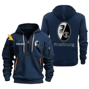 SC Freiburg Hoodie Reißverschluss, Kapuzenpullover mit Allover-Druck SC Freiburg BDE3304292545 - Marineblau