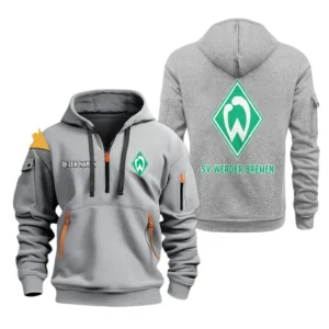 Werder Bremen Hoodie Reißverschluss, Kapuzenpullover mit Allover-Druck Werder Bremen BDE3304292551 - Grau