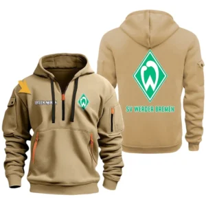 Werder Bremen Hoodie Reißverschluss, Kapuzenpullover mit Allover-Druck Werder Bremen BDE3304292551 - Khaki