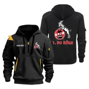 1. FC Koln Hoodie Reißverschluss, Kapuzenpullover mit Allover-Druck 1. FC Koln BDE3304292552 - Schwarz
