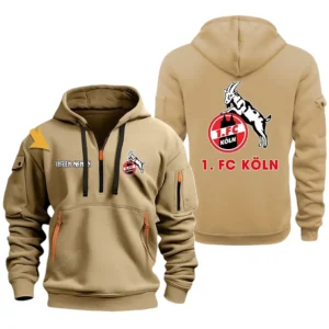 1. FC Koln Hoodie Reißverschluss, Kapuzenpullover mit Allover-Druck 1. FC Koln BDE3304292552 - Khaki