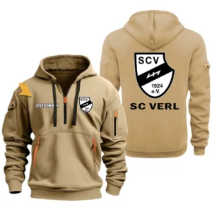 SC Verl Hoodie Reißverschluss, Kapuzenpullover mit Allover-Druck SC Verl BDE3304292553 - Khaki