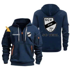 SC Verl Hoodie Reißverschluss, Kapuzenpullover mit Allover-Druck SC Verl BDE3304292553 - Marineblau